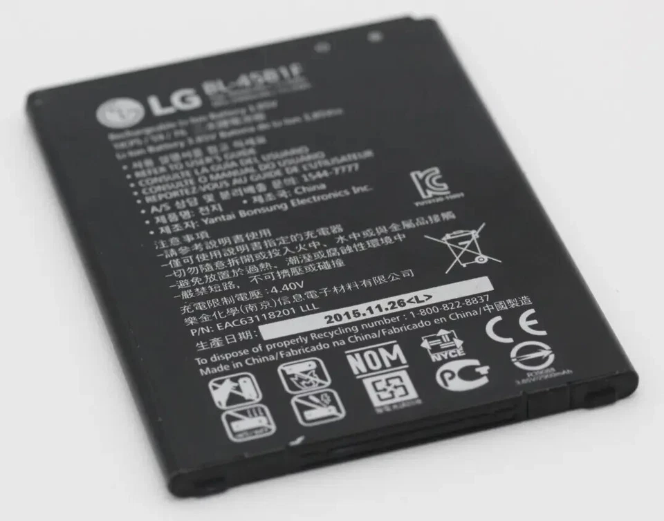 LG V10 Smartphone Teléfono Celular Batería Stylo 2 Plus 3.85V 3000mAh BL-45B1F OEM Nuevo Foto 1 de 1