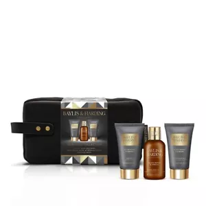 Baylis & Harding Gift Set for Men Luxury Wash Bag Black Pepper & Ginseng -3-Pack - Picture 1 of 7