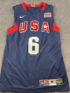 2008 Nike Beijing Olympics Basketball Jersey SZ Med USA LeBron James #6 Vintage - Picture 1 of 14