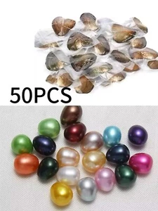 50PCS Akoya Oysters Natural Real Pearl Freshwater Pearl Gfit 7-8mm Vacuum Pack - Picture 1 of 7