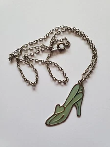 Disney Cinderella glass slipper Pendant Necklace Princess Shoe Charm Silver Tone - Picture 1 of 17