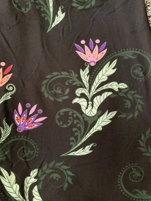 NWOT Charlie's Project CP TC Leggings Pastel Scrolls Rainbow Floral Vines Black - Image 1 of 4