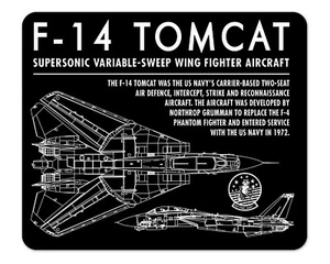 F-14 Tomcat Detailed Schematic Mouse Pad 1/4 Thick - Picture 1 of 1