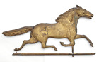 19th C. Antique Weathervane Horse Folk Art Primitive Americana Copper Gold Gilt