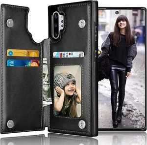 Custodia flip con portafoglio Samsung Galaxy Note 10+ Plus lusso in pelle - Foto 1 di 7
