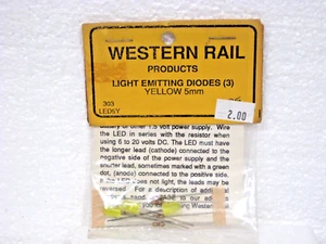 WESTERNBAHN LEUCHTDIODEN GELB 5 MM PKG VON 3 #303 - Bild 1 von 2