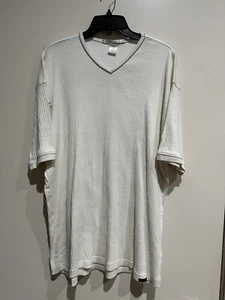 Perry Ellis Men’s White V Neck Casual Shirt Size XL - Picture 1 of 4