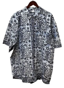 Vintage Batik Button Up Summer Shirt Tiki Indonesian Resort Palm Royale XL - Picture 1 of 8
