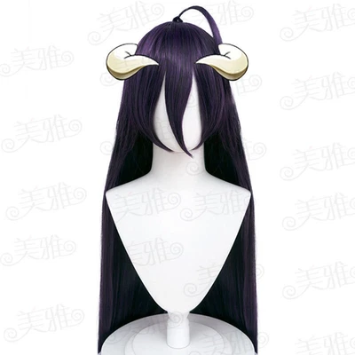 Anime Overlord Albedo Juegos con disfraces Púrpura Peluca Usable Halloween Peluca Utilería Regalo Foto 1 de 4