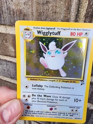 Pokémon TCG Wigglytuff Holo Rare Base Set VINTAGE - Image 1 of 3