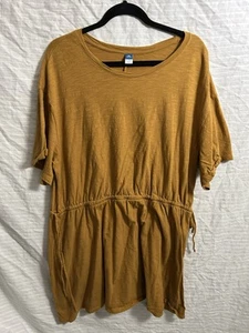 Old Navy Kleid senfgelb Herbst Mini Slub Strick Shirtkleid XXL Petite - Bild 1 von 8