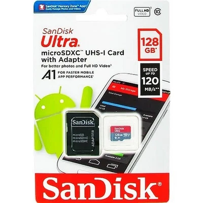 SanDisk Ultra microSDXC UHS-I Card 128GB up to 128MB/s NEW retail card - Image 1 of 2