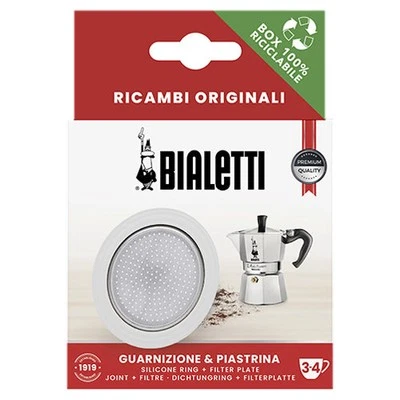 Bialetti,Ricambi 1 Guarnizione+1 Piastrina per Moka Induzione 4 Tazze e Orzo - Immagine 1 di 3