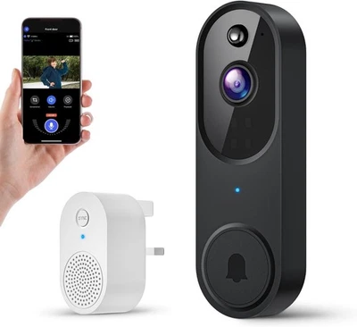 Smart Video Doorbell Camera Wireless Indoor Outdoor Surveillance Human Detection - Image 1 of 4