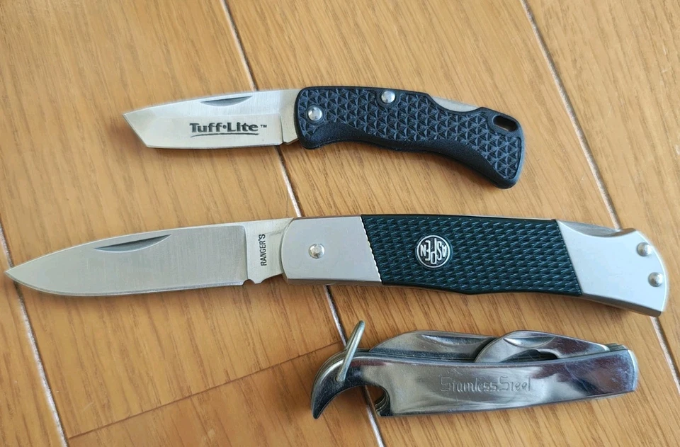 Vintage Cold Steel Japan  Tuff-Lite Mini Voyager Lockback Knife!2 Extra FREE!! - Image 1 of 4