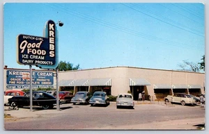 Vintage Iowa Postkarte Zeder Rapids Krebs Holländisches Mädchen Restaurant 1952 - Bild 1 von 2