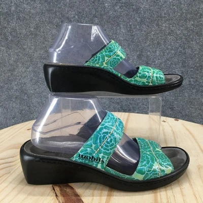 Mobils by Mephisto Sandals Womens 41 Slide Green Floral Slip On Wedge Heels - Image 1 of 4
