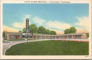 CLEVELAND, Tennessee Postcard "CITY VIEW MOTEL" Highway 11 Linen c1950s Unused - Picture 1 of 2