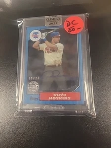 2022 Topps Clearly Authentic Blue Rhys Hoskins Auto Phillies 1987 retroceso/25 - Imagen 1 de 5