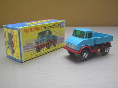 Matchbox Superfast MB49 Unimog Matte Blue Silver Grille Red Axle Covers MIB - Image 1 of 4