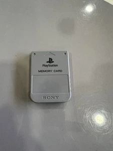 Original OEM Sony PlayStation 1 Gray Memory Card PS1 Authentic SCPH-1020 - Picture 1 of 3