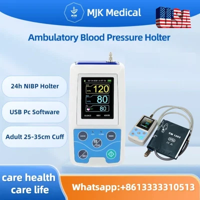 CONTEC ABPM50 24-Hour Ambulatory Blood Pressure Monitor & ECG Holter with Adult Cuff