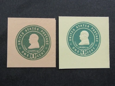 nystamps US Cut Square Stamp # U380 U381 Mint H         N21x4268 - Image 1 of 2