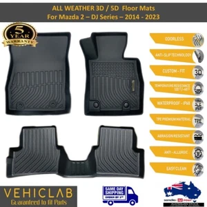3D/5D TPE All Weather Car Floor Mats Liner for Mazda 2 - DJ Series - 2014 - 2025 - Picture 1 of 7
