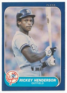 1986 Fleer #108 Rickey Henderson New York Yankees