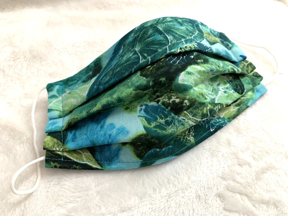 Sea Turtle Good Luck Face Mask Cotton Fabric Double Layer Reusable Nose Wire - Image 1 of 1