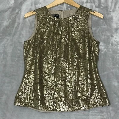 Jones New York Collection Top 女式 4P 4 小号金色珠光动物印花背心 — 第 1/4 张图片