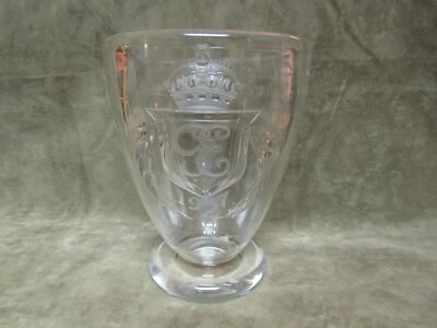 1937 King George VI & Elizabeth England Coronation Crystal Glass Etched AS IS - Image 1 of 4