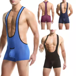 Body para hombre Lucha Libre Mono Boxers Ropa Interior Leotardo Fitness Deporte - Imagen 1 de 46