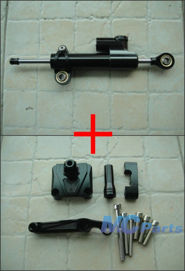CNC Steering Damper Stabilizer Bracket For Kawasaki Ninja 250 250R EX250 08-12 A — 第 1/1 张图片