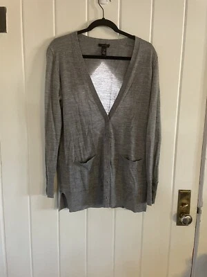 Cárdigan Suéter Only Mine Mezcla Lana Merino Gris Bolsillos Botón Talla-XL Foto 1 de 4