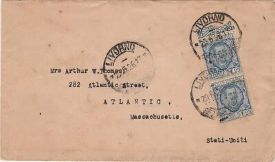Cubierta Italia, 1926 ENVÍOS CORREO TRIÁNGULO AZUL A EE. UU. Foto 1 de 2