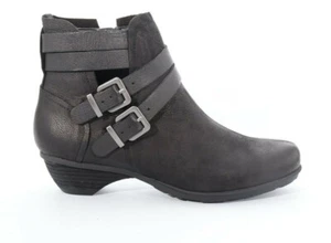 Abeo Nadia Booties Women's Black Nubuck Size US 7 Neutral Footbed - Picture 1 of 7