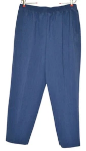 Sz 16 Womens Pull-On Pants Blue Polyester Elastic Waist Allison Daley High Rise - Picture 1 of 5