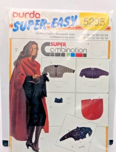 Burda Sewing Pattern Women's CAPE WRAP COWL JACKET 5295 Sz 8-10-12-14-16-18 UC - Bild 1 von 4