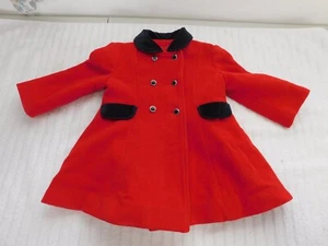 Vtg Rothschild Toddler Girls Size 4 Winter Wool Coat Red/Navy Pls Read - Picture 1 of 10
