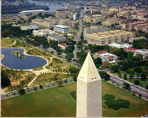 1979 Vintage Print Washington DC Monument Constitution Gardens Federal Reserve - Picture 1 of 3