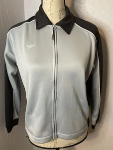SPEEDO USA | YOUTH STREAMLINE WARM UP JACKET - BLACK/GRAY SIZE L - Picture 1 of 8