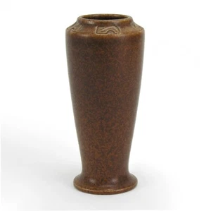 Rookwood Pottery production 6.25" crystalline brown 1925 vase arts & crafts 2112 - Foto 1 di 5