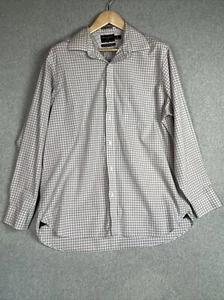 Camicia uomo nera marrone 1826 anni 80 2 strati vestibilità classica con bottoni 17 1/2 -36 - Foto 1 di 9