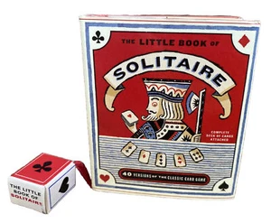 The Little Book Of SOLITAIRE: 40 FORTY GAME Versions & TINY CARD DECK 2002 NEW - Picture 1 of 14
