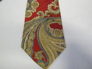 Parisian SILK Tie Necktie 56 x 4 red beige paisley 13740  - Picture 1 of 4