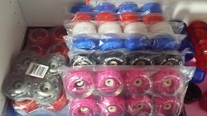 Flashing  Light up Roller Skate Quad Disco Wheels Indoor/Outdoor 8 Pack - Picture 1 of 2