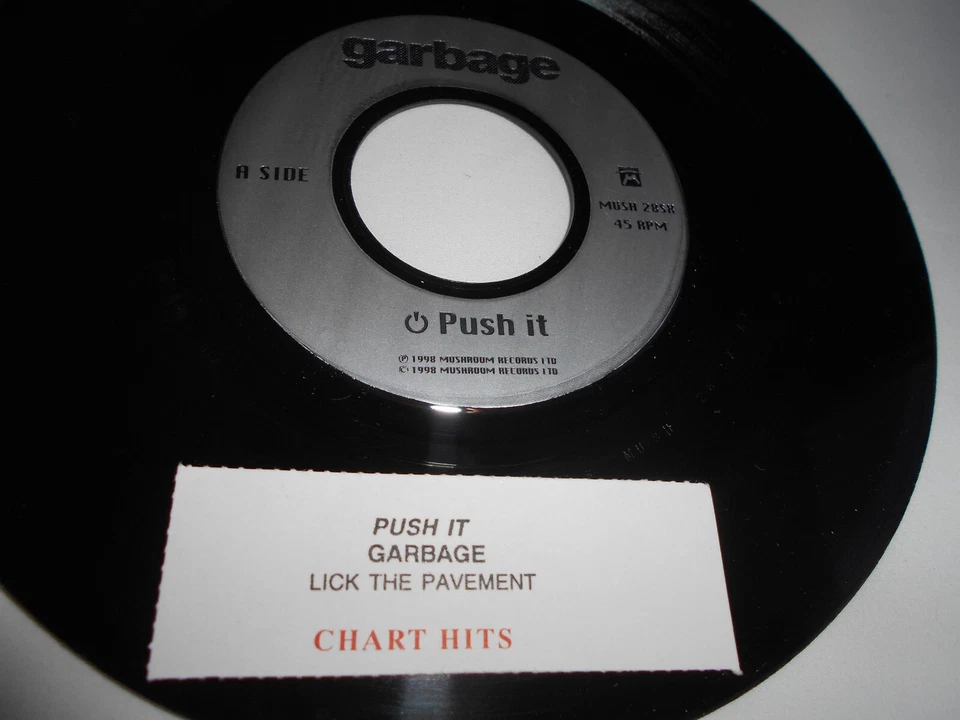 Garbage Push It Mint- 7"  1998 Jukebox Promo Rare Lick the Pavement Mush 28SH - Image 1 of 4