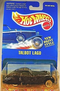 1992 Hot Wheels Blue Card #250 TALBOT LAGO Black w/WW BW Spoke Wheels-Variant - Picture 1 of 5
