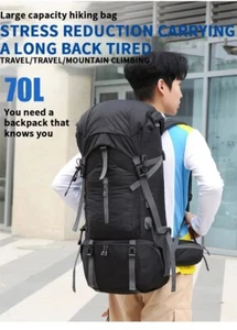Large Capacity 70L Multi-Functional Hiking Bag  Waterproof Outdoor - Picture 1 of 27